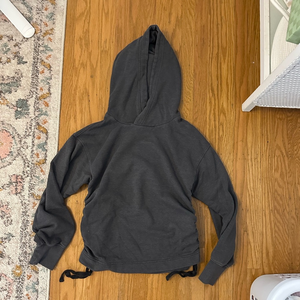 Aerie Charcoal Gray side tiePullover Hoodie